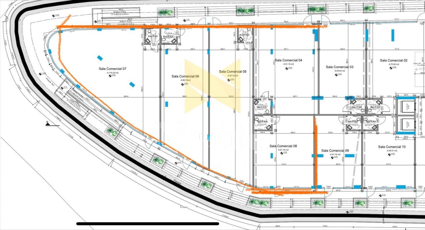 Sala comercial térrea - Frente Marginal